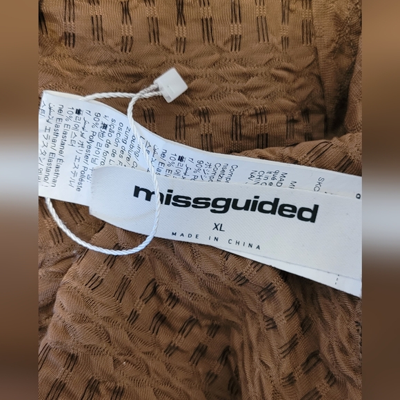 Missguided+ Textured Brown High Low Dress - Picture 2 of 9